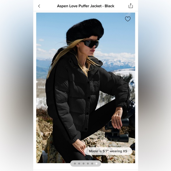 Alo Yoga Aspen Love Puffer Jacket Black XS - Picture 6 of 8